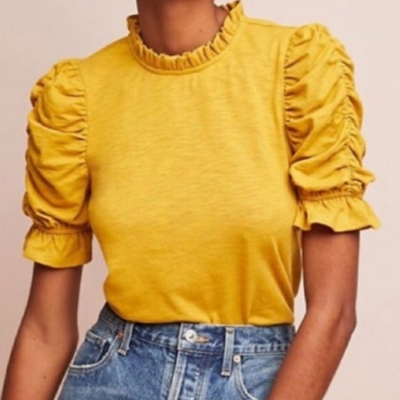 Anthropologie Moon River Puff Sleeve Tee - Picture 4 of 5